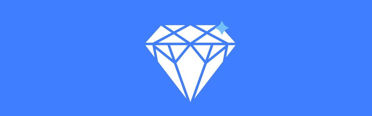 A diamond symbolizes how business YouTube channels should make quality videos over a large quantity of mediocre videos.