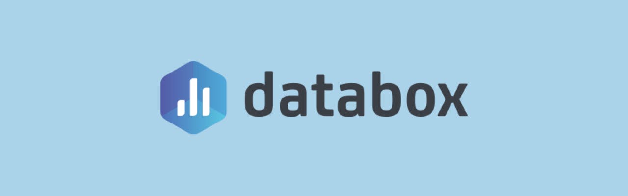 Logo of analytics software company databox on screen.